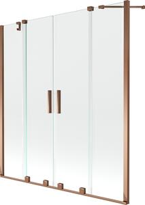 Mexen Velar Duo paravan de baie cu 2 aripi culisante 160 x 150 cm, transparent, aur roz - 896-160-000-02-60
