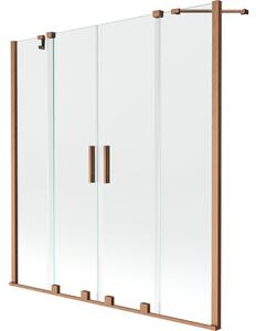 Mexen Velar Duo paravan de baie cu 2 panouri glisante 160 x 150 cm, transparent, cupru periat - 896-160-000-02-65