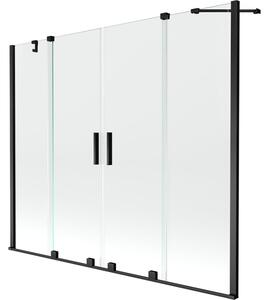 Mexen Velar Panou de cadă Duo, 2 canate culisante, 170 x 150 cm, transparent, negru - 896-170-000-02-70