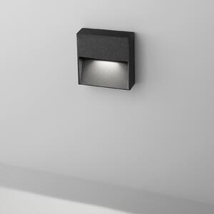 Egger Licht EGG DLS Lampă de perete pentru exterior Vigo Q negru 11x11 cm aluminiu 3.000 K, Negru, Hol, Aluminiu, Modern, Soclu de perete jos