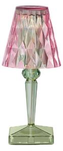 Kartell Lampă de masă cu baterie LED Baterie, 30 cm, roz/verde, IP54, Roz / Rosé, dormitor, Plastic, Design
