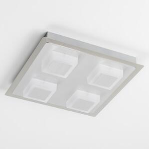 Plafonieră LED 4x5W, 230V, 3000K, 28x28 cm, crom mat