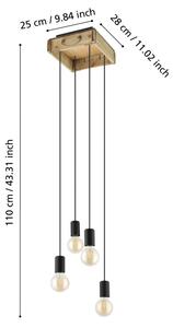 Lustră pe cablu WOOTTON 4xE27/40W/230V Eglo 43591