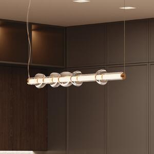 Maytoni Cosmo LED lampă suspendată LED, alamă, lungime 98 cm, sticlă, Auriu / Alamă, Camera de zi / sufragerie, Sticlă, Modern