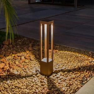 FARO BARCELONA Agra bornă luminoasă LED, maro ruginiu, aluminiu/glass, înălțime 65 cm, Maro / Rugină, Aluminiu, Modern