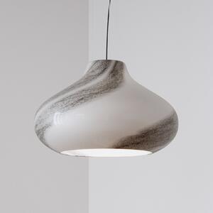 By Rydéns Lampă suspendată Mira, negru, Ø 45 cm, sticlă, reglabil, Alb, Camera de zi / sufragerie, Sticlă