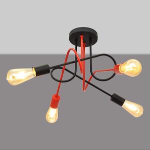 Lustră aplicată OXFORD 4xE27/15W/230V neagră/roșie