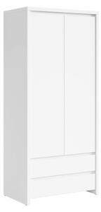 Dulap Nolroma 117, Alb, 201x90x56cm, 72.4 kg, Uși dulap: Cu balamale