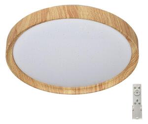Plafonieră LED dimabilă WOODEN LED/33W/230V 3000-6500K Prezent 71330 + telecomandă