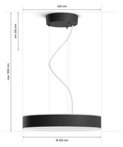Lustră LED pe cablu dimabilă Hue LED/33,5W/230V 2200-6500K neagră Philips