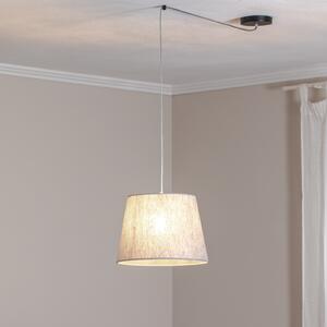 EMIBIG LIGHTING Lampă suspendată Ascot, Ø 38 cm, gri, țesătură, descentralizată, reglabil, Gri, Camera de zi / sufragerie, Țesătură / Textil, Modern