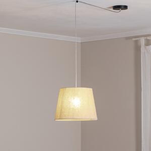EMIBIG LIGHTING Lampă suspendată Ascot, bej, Ø 38 cm, țesătură, descentralizată, reglabil, Bej, Camera de zi / sufragerie, Țesătură / Textil, Modern