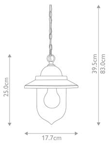 Lustră pe lanț ALLIER 1xE27/60W/230V stejar Elstead FE-ALLIER-P-S-WW