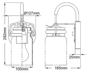 Aplică BRINLEY 1xE27/60W/230V antracit Elstead KL-BRINLEY1-OZ