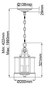 Lustră pe lanț GENTRY 3xE14/60W/230V Elstead HK-GENTRY-P-S-PW