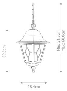 Lustră de exterior NORFOLK 1xE27/100W/230V IP43 Elstead NR9-BLK