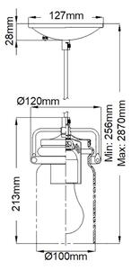 Lustră pe cablu BRINLEY 1xE27/60W/230V crom mat Elstead KL-BRINLEY-MP-NI