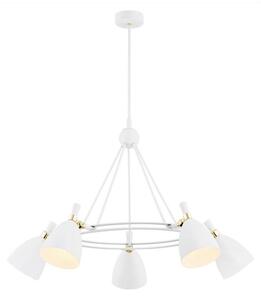 Lustră pe tijă CHARLOTTE 5xE27/15W/230V albă/aurie Argon 2117