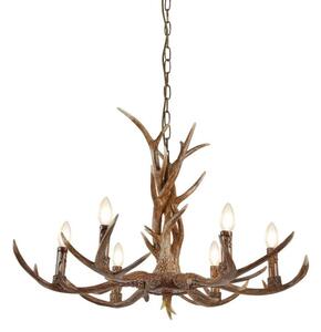 Searchlight 6416-6BR - Lustr STAG 6xE14/7W/230V pe ramă de tip coarne