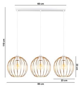 Lustră pe cablu MATT 3xE27/60W/230V albă/cupru