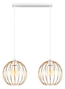 Lustră pe cablu MATT 2xE27/60W/230V albă/cupru