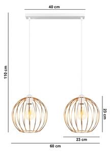 Lustră pe cablu MATT 2xE27/60W/230V albă/cupru