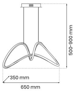 Lustră LED pe cablu TESORO LED/48W/230V aurie