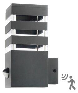 Aplica de perete exterior TEKSAS 1xE27/12W/230V IP44 antracit cu senzor