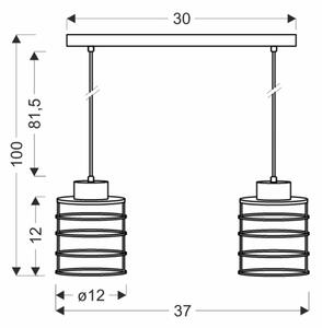 Lustră pe cablu GLOB 2xE27/40W/230V neagră