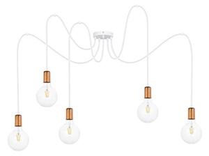 Lustră pe cablu MIROS 5xE27/60W/230V albă/cupru