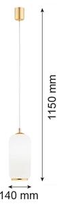 Lustră pe cablu PALLADO 1xE27/15W/230V aurie/albă Argon 4993