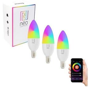 SET 3x bec LED RGB+CCT dimabil E14/5,5W/230V Wi-Fi Immax NEO 07716C
