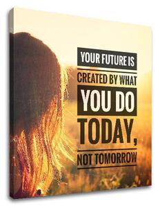 Tablou canvas motivațional Your future is created (tablouri)