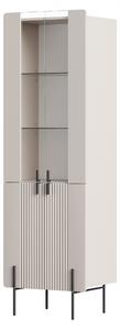 Vitrina Malmi 60 cm pe bază de metal - cașmir / crem bianca / picioare negre