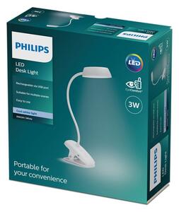 Philips - Lampă LED reglabilă cu clemă DONUTCLIP LED/3W/5V 1200 mAh albă
