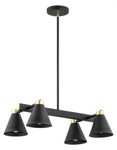 Lustră pe tijă AVALONE 4xE27/15W/230V neagră/aurie Argon 1774