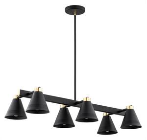 Lustră pe tijă AVALONE 6xE27/15W/230V neagră/aurie Argon 2552