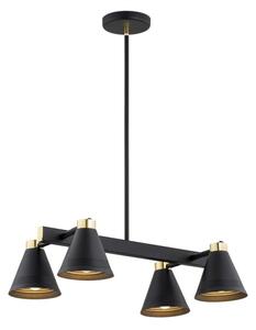 Lustră pe tijă AVALONE 4xE27/15W/230V neagră/aurie Argon 1774