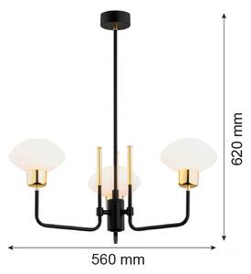 Argon 6166 - Lustr RAVELLO 3xE14/15W/230V negru/auriu pe tijă
