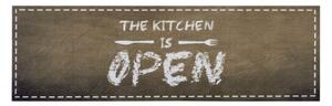 Covor tip traversă Zala Living The Kitchen is Open, 50 x 150 cm, maro