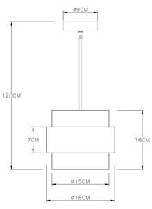 Lustră pe cablu MILEY 1xE27/60W/230V neagră/alamă Globo 15560H