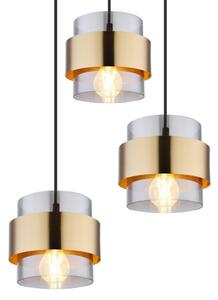 Lustră pe cablu MILEY 3xE27/60W/230V neagră/alamă Globo 15560-3H