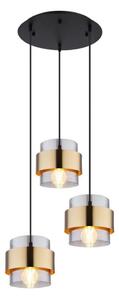 Lustră pe cablu MILEY 3xE27/60W/230V neagră/alamă Globo 15560-3H