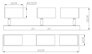 Spot ROBBY 3xGU10/35W/230V neagră Globo 57911-3B