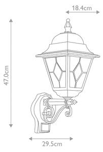 Aplică de exterior cu senzor NORFOLK 1xE27/100W/230V IP43 Elstead