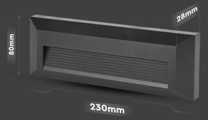Corp de iluminat LED de exterior pentru scări LED/3W/230V IP65 3000K negru