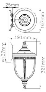 Aplică de exterior ENGLISH BRIDLE 1xE27/60W/230V IP44 Feiss