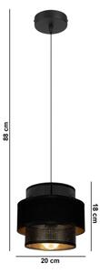 Lustră pe cablu NESS 1xE27/60W/230V neagră