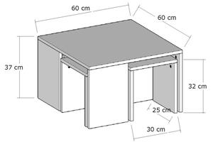 SET 4x măsuță laterală ORTANCA + măsuță de cafea bej