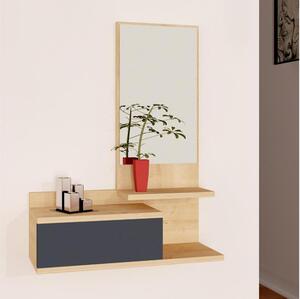 Raft cu oglindă ROZELLA 90x60 cm bej/antract